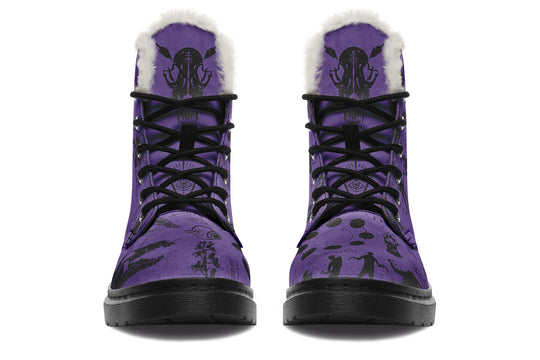 Purple Wolf Study Winter Boots