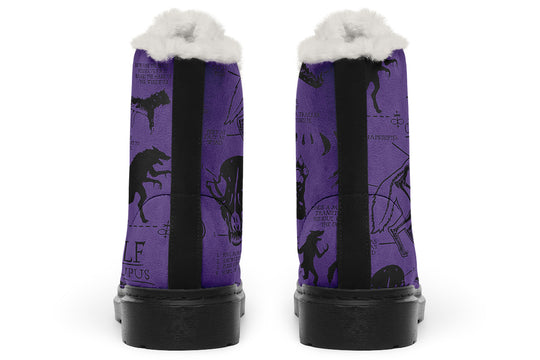 Purple Wolf Study Winter Boots
