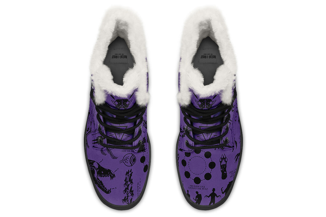 Purple Wolf Study Winter Boots