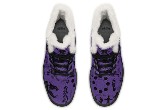 Purple Wolf Study Winter Boots