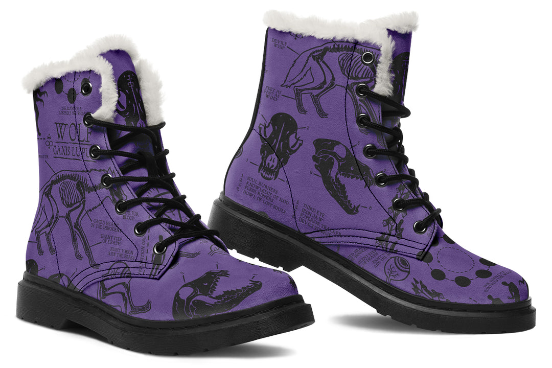 Purple Wolf Study Winter Boots