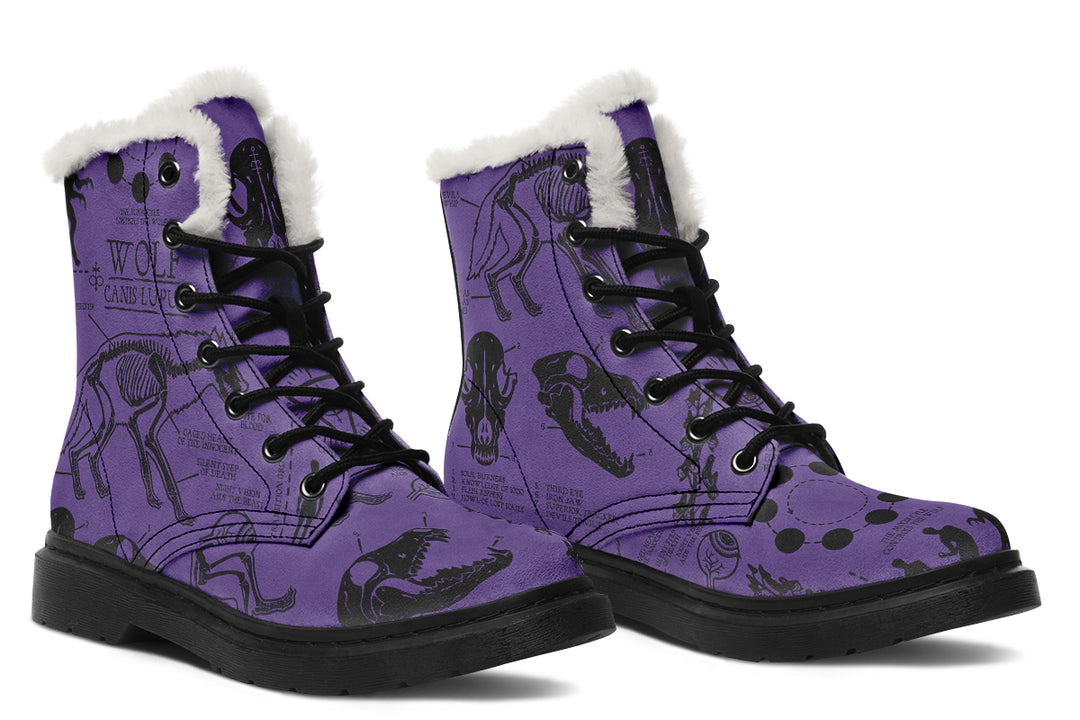 Purple Wolf Study Winter Boots