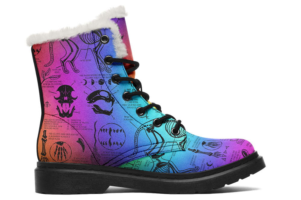 Rainbow Cat Study Winter Boots