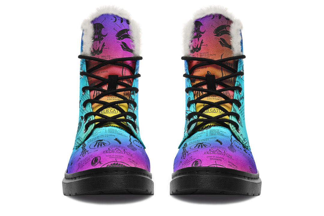 Rainbow Cat Study Winter Boots