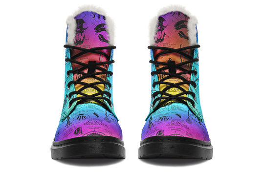 Rainbow Cat Study Winter Boots