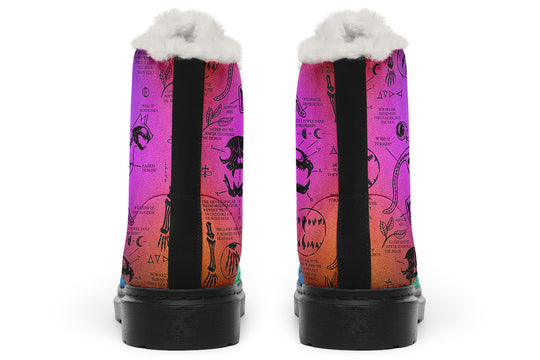 Rainbow Cat Study Winter Boots