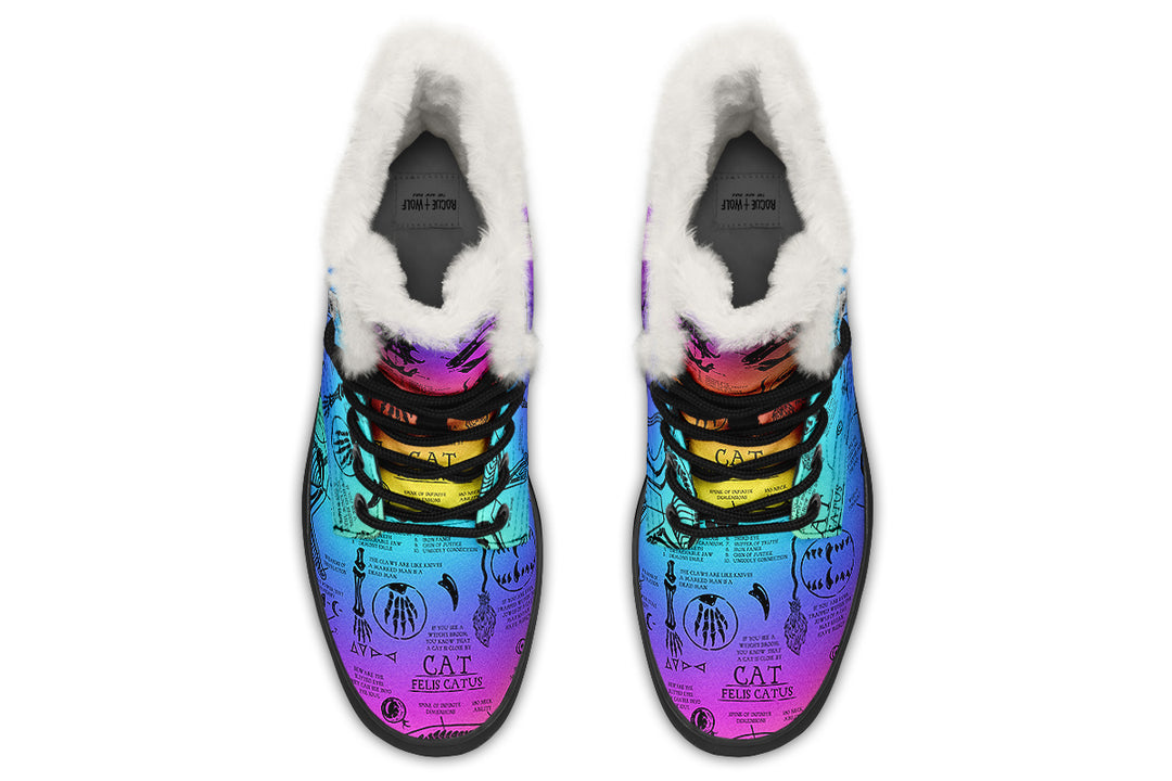 Rainbow Cat Study Winter Boots