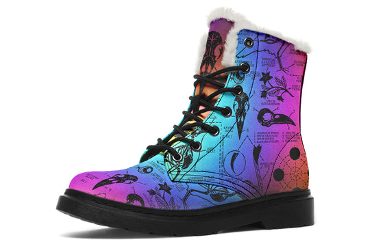 Rainbow Raven Study Winter Boots