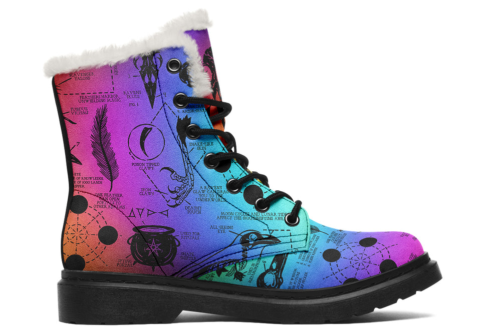 Rainbow Raven Study Winter Boots