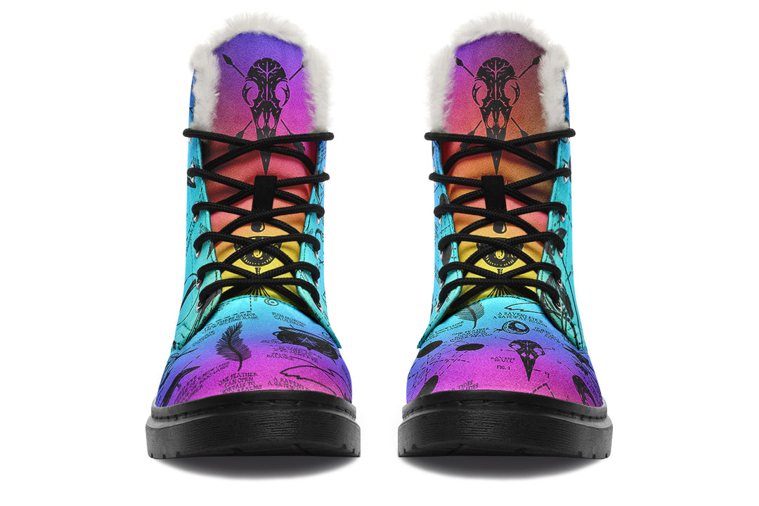 Rainbow Raven Study Winter Boots