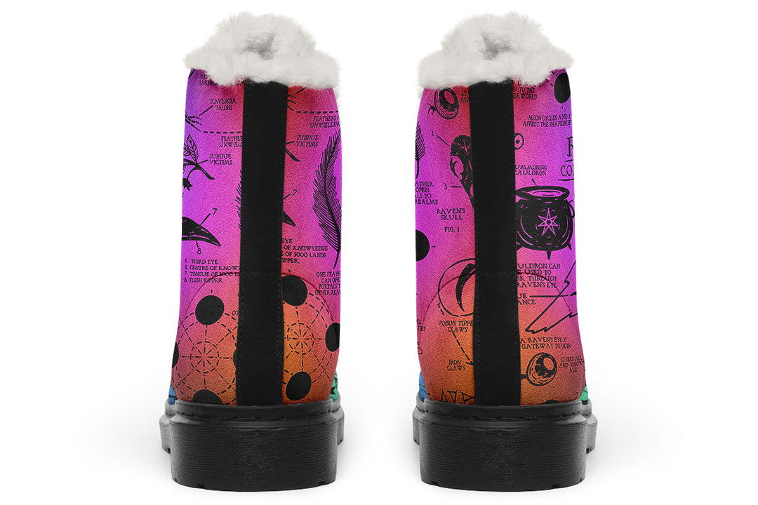Rainbow Raven Study Winter Boots