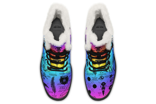 Rainbow Raven Study Winter Boots