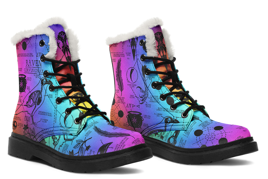 Rainbow Raven Study Winter Boots