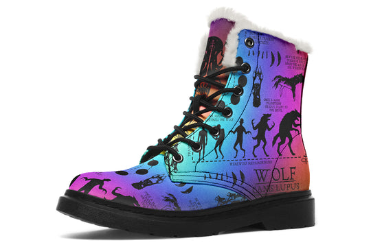 Rainbow Wolf Study Winter Boots