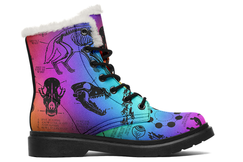 Rainbow Wolf Study Winter Boots