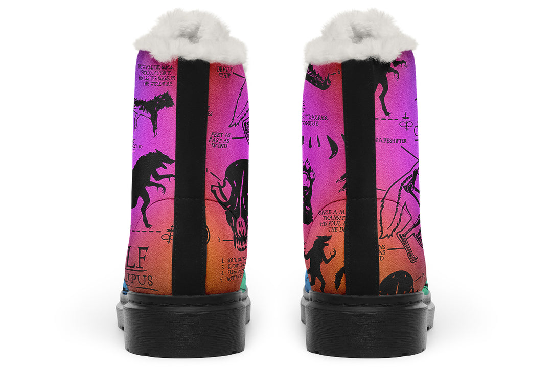 Rainbow Wolf Study Winter Boots