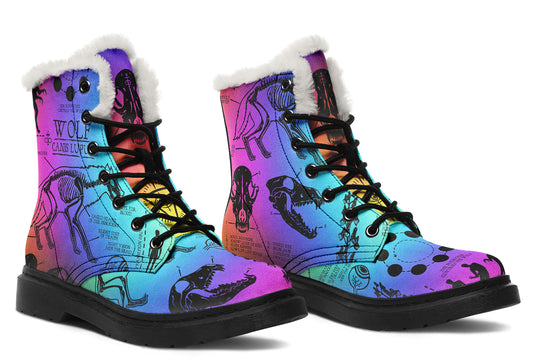 Rainbow Wolf Study Winter Boots