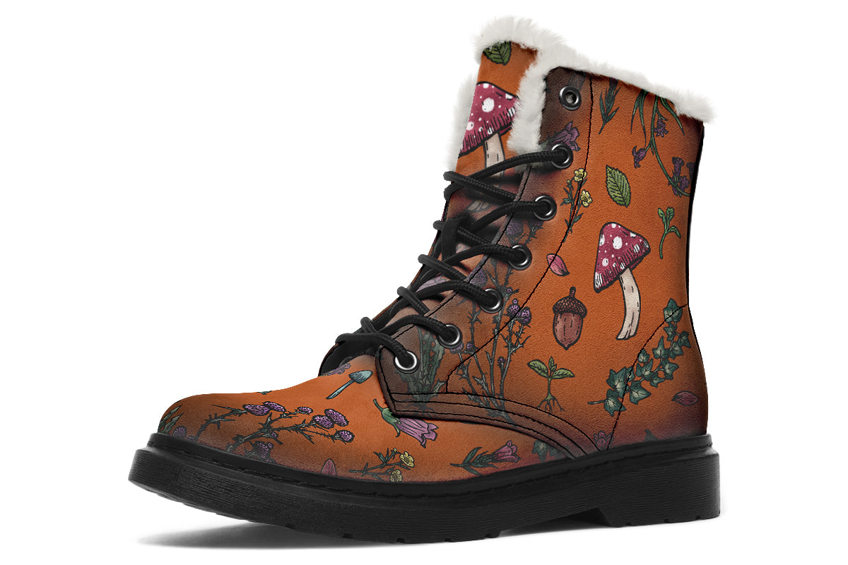 Rust Herbology Winter Boots – Rogue + Wolf Vegan Suede Botanical Witch ...