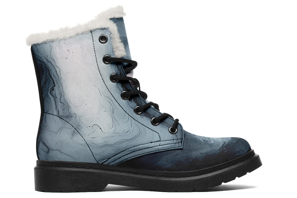 Shadow Winter Boots - Warm Micro-Suede Doc-Style Boots Lined with Vegan Wool