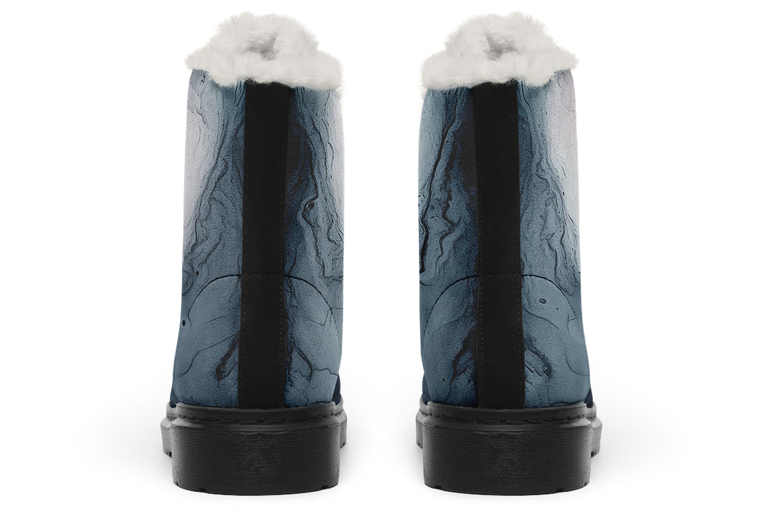 Shadow Winter Boots - Warm Micro-Suede Doc-Style Boots Lined with Vegan Wool