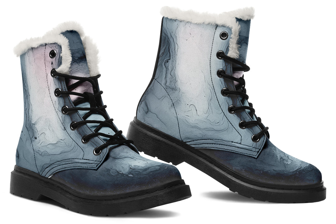 Shadow Winter Boots - Warm Micro-Suede Doc-Style Boots Lined with Vegan Wool