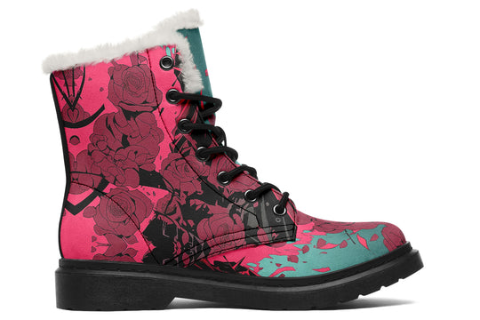 Shinigami Winter Boots - Warm Micro-Suede Doc-Style Boots Lined with Vegan Wool