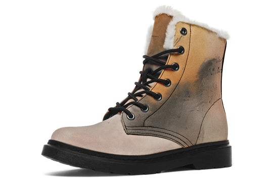 Smoky Sands Winter Boots - Warm Micro-Suede Doc-Style Boots Lined with Vegan Wool