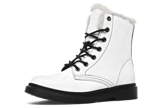 Snow White Winter Boots - Water Resistant Durable Nylon Synthetic Wool Lined Vibrant Print Warm Lace-up