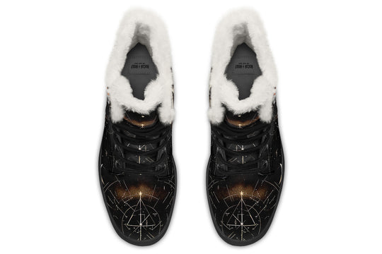 Solar Wolf Winter Boots - Warm Micro-Suede Doc-Style Boots Lined with Vegan Wool