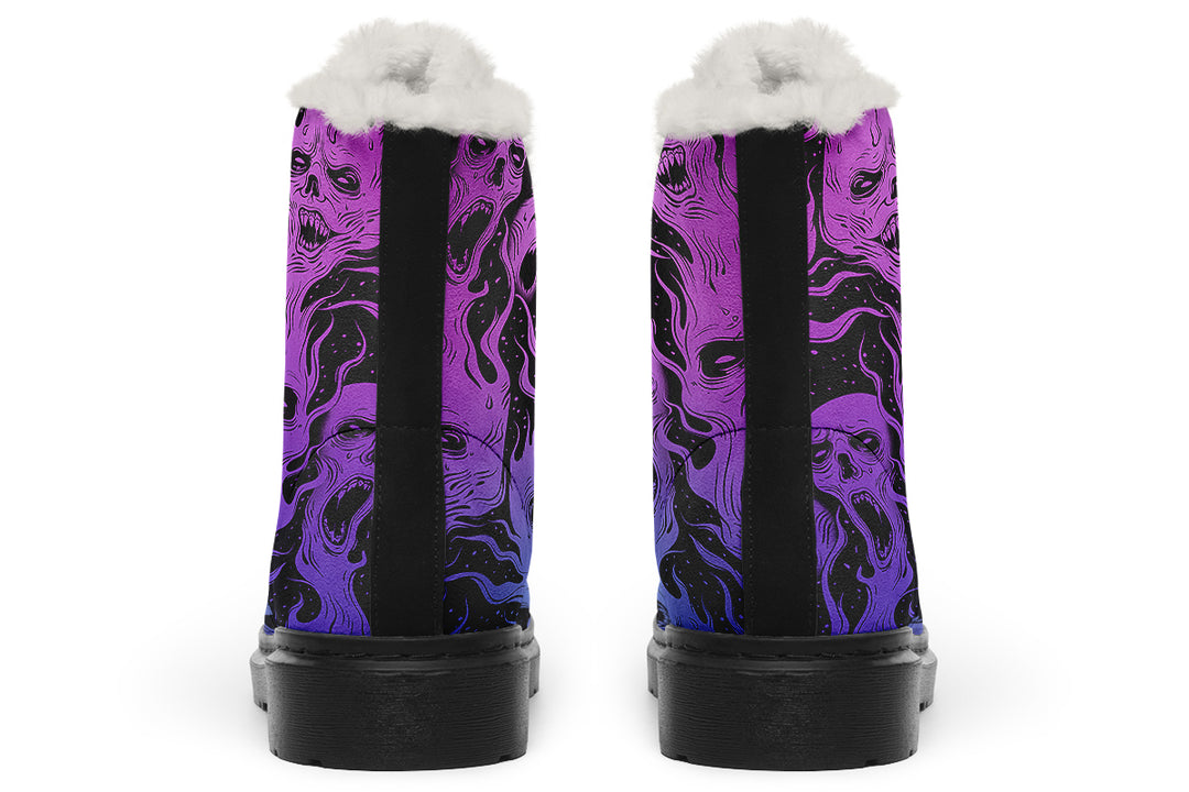 Spectral Torment Winter Boots - Warm Micro-Suede Doc-Style Boots Lined with Vegan Wool