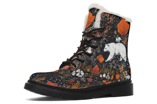 Spirit Guardian Winter Boots - Warm Micro-Suede Doc-Style Boots Lined with Vegan Wool