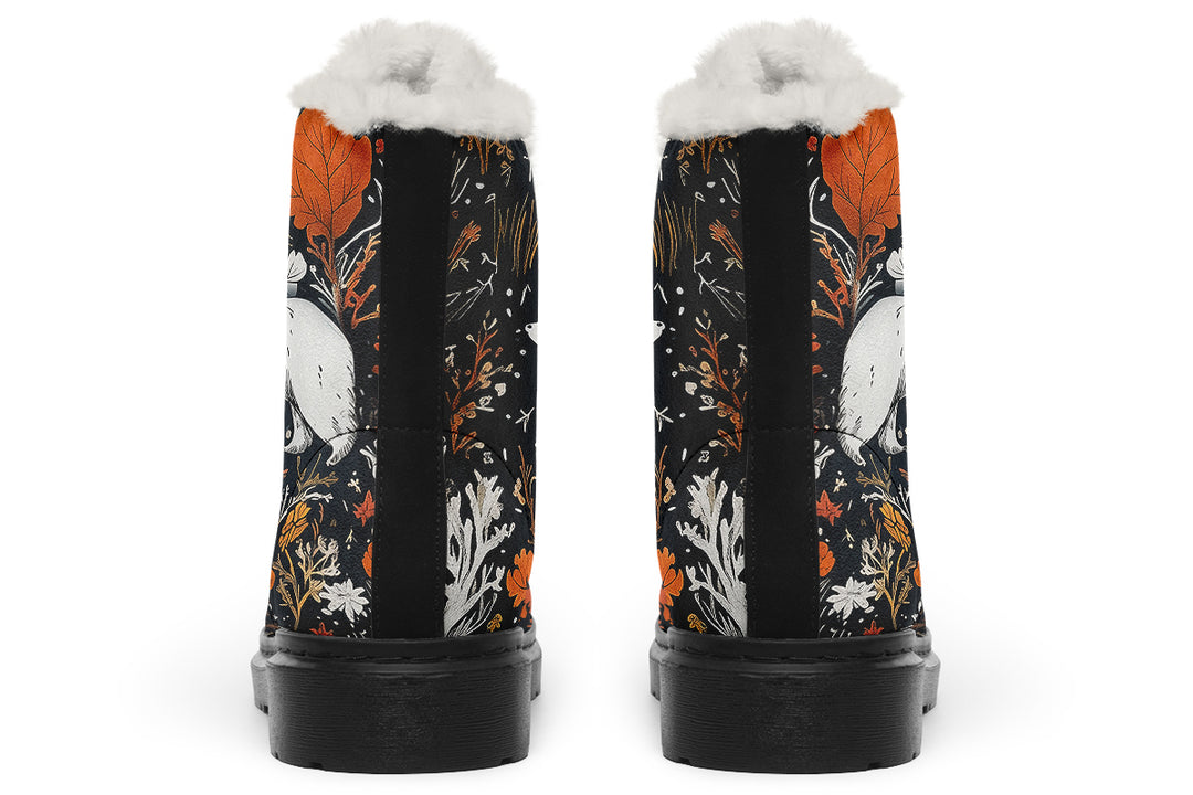 Spirit Guardian Winter Boots - Warm Micro-Suede Doc-Style Boots Lined with Vegan Wool