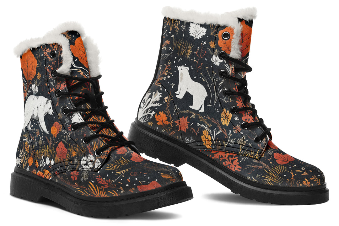 Spirit Guardian Winter Boots - Warm Micro-Suede Doc-Style Boots Lined with Vegan Wool