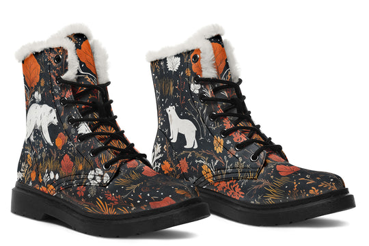 Spirit Guardian Winter Boots - Warm Micro-Suede Doc-Style Boots Lined with Vegan Wool