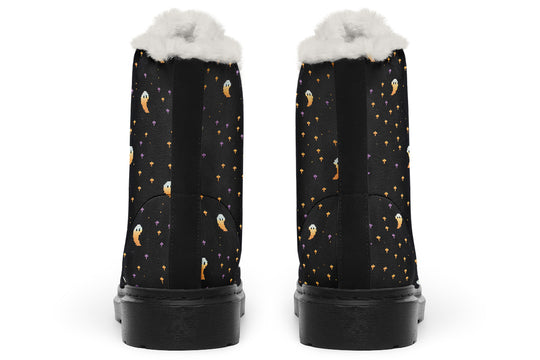 Spooky Soirée Winter Boots - Warm Micro-Suede Doc-Style Boots Lined with Vegan Wool