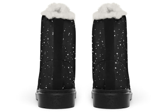 Starry Night Winter Boots - Warm Micro-Suede Doc-Style Boots Lined with Vegan Wool