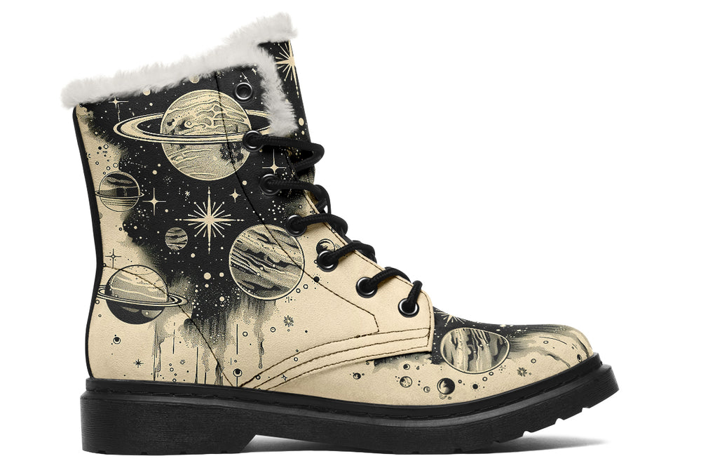 Starwalker Winter Boots - Warm Micro-Suede Doc-Style Boots Lined with Vegan Wool