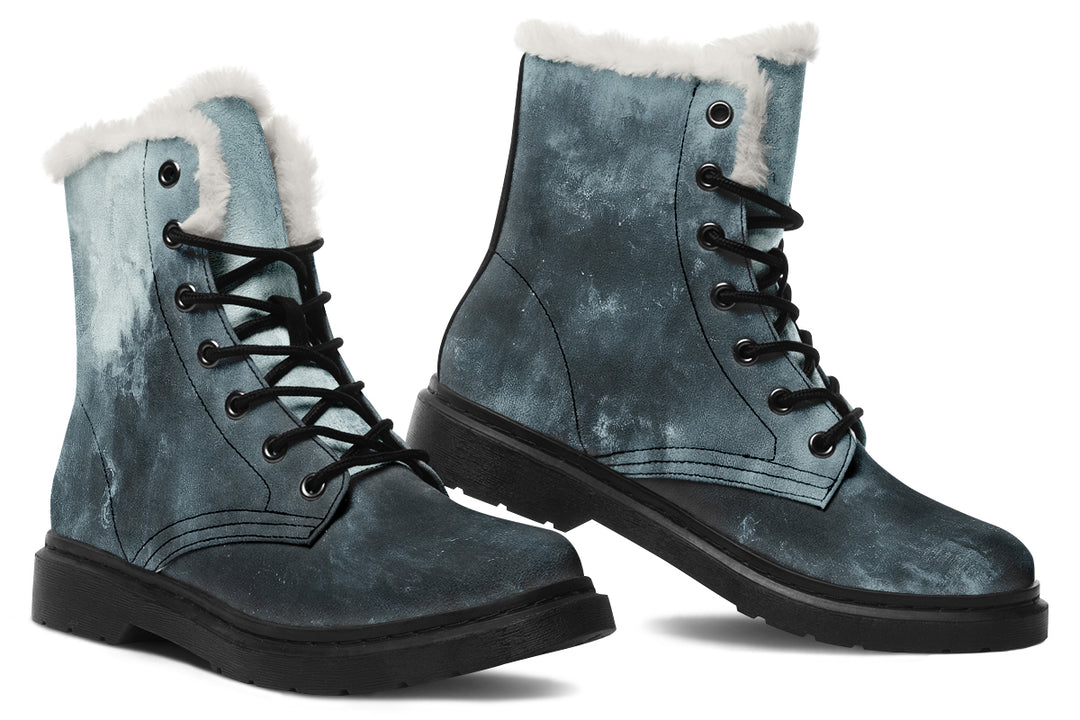 Storm Winter Boots - Warm Micro-Suede Doc-Style Boots Lined with Vegan Wool