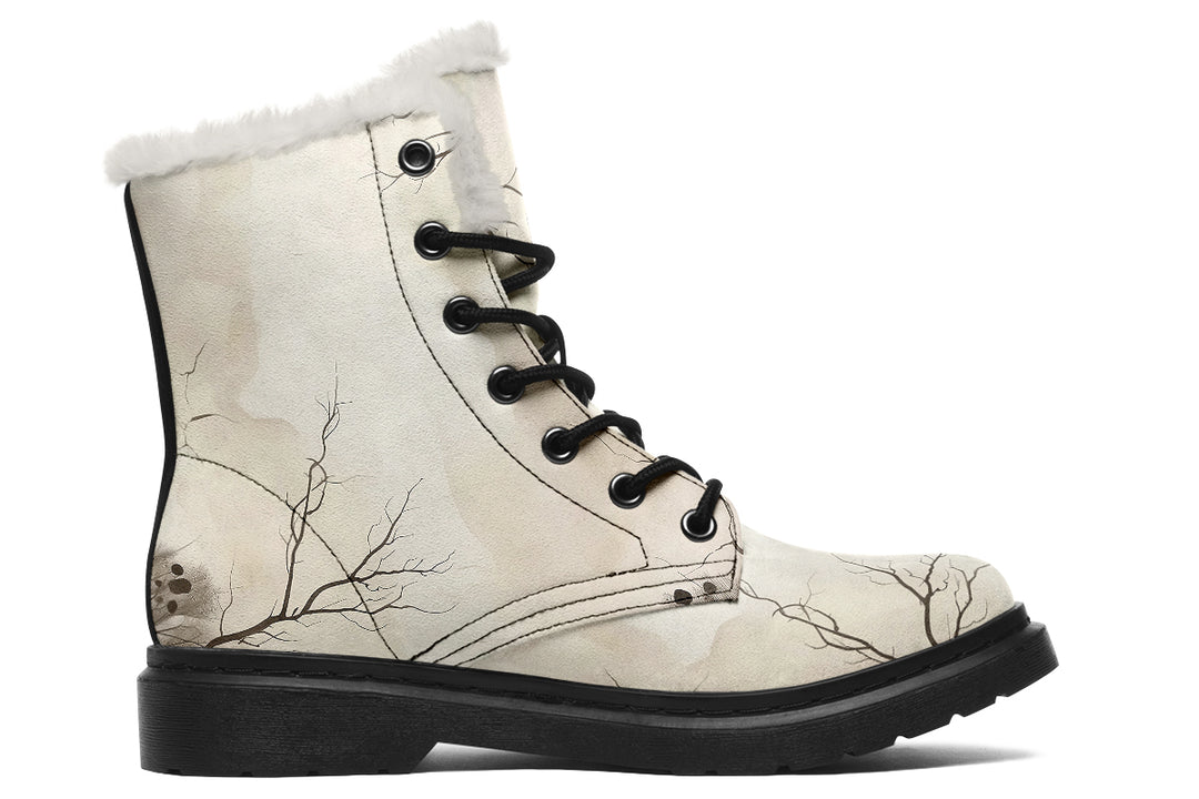 Stormwood Winter Boots - Warm Micro-Suede Doc-Style Boots Lined with Vegan Wool