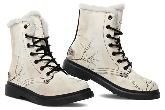 Stormwood Winter Boots - Warm Micro-Suede Doc-Style Boots Lined with Vegan Wool