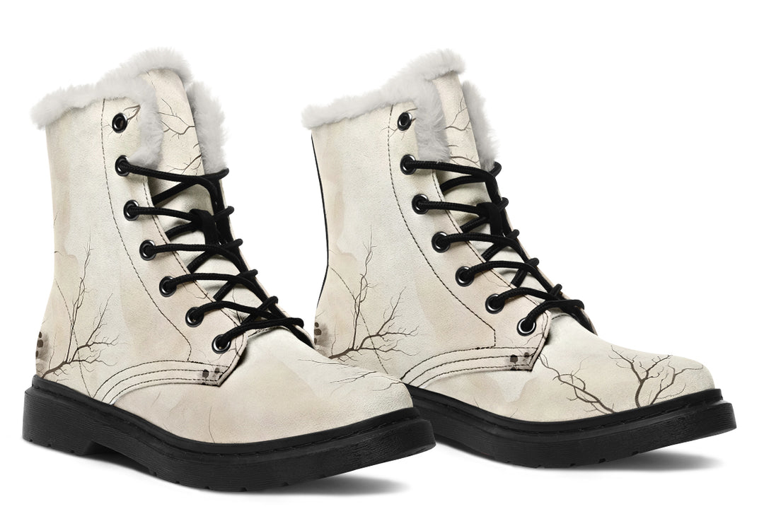 Stormwood Winter Boots - Warm Micro-Suede Doc-Style Boots Lined with Vegan Wool