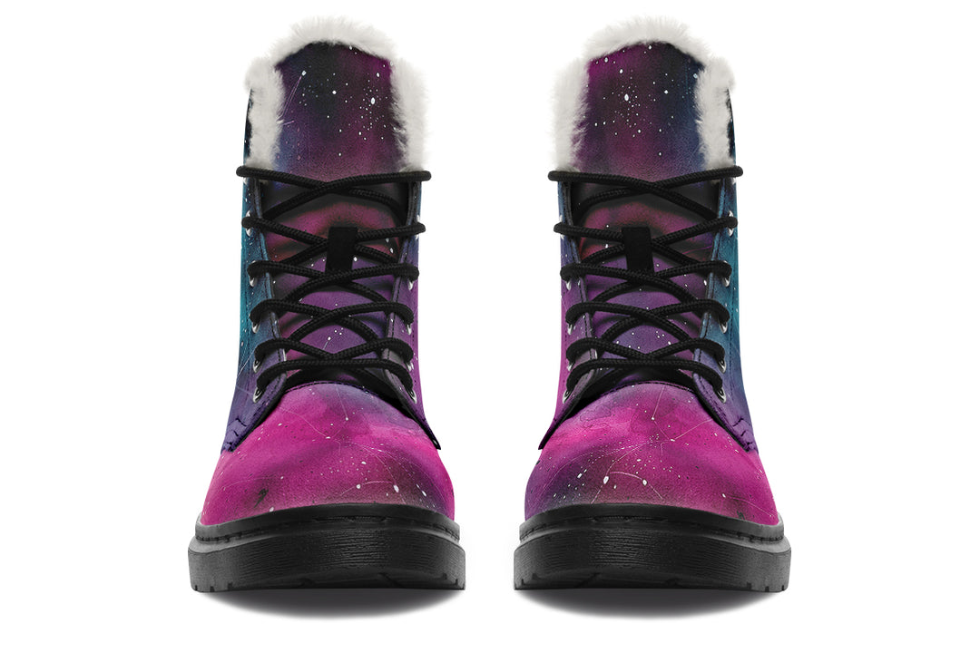 Supernova Winter Boots - Warm Micro-Suede Doc-Style Boots Lined with Vegan Wool