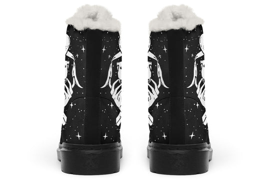 The Lovers Tarot Winter Boots - Warm Micro-Suede Doc-Style Boots Lined with Vegan Wool