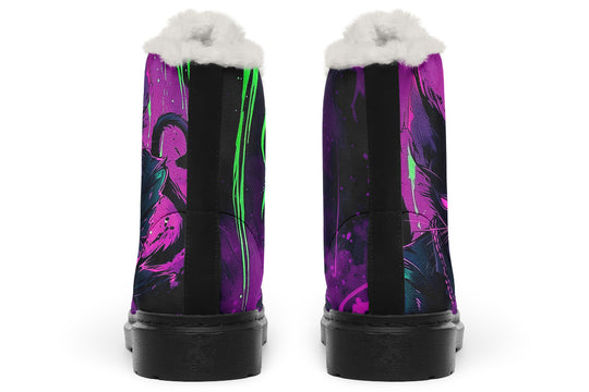 The Marked Winter Boots - Warm Micro-Suede Doc-Style Boots Lined with Vegan Wool