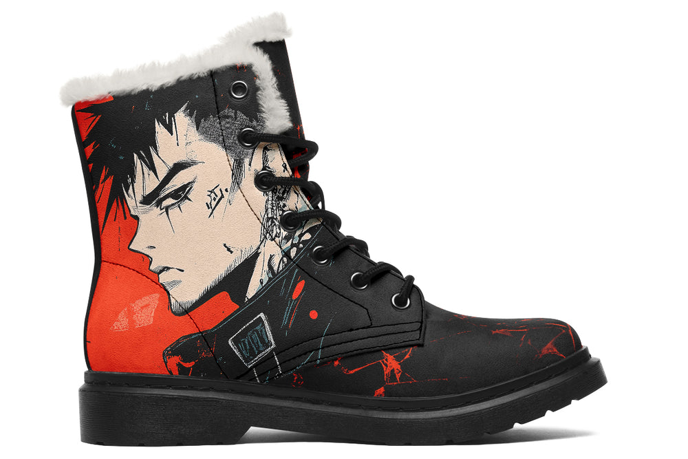 The Redline Winter Boots - Warm Micro-Suede Doc-Style Boots Lined with Vegan Wool