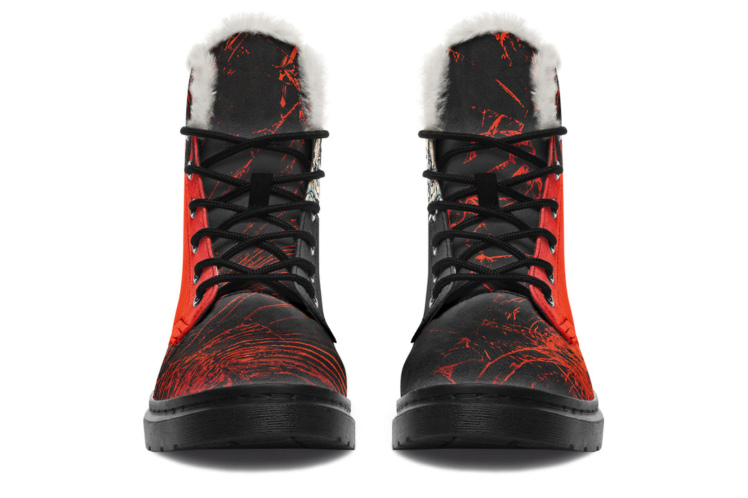 The Redline Winter Boots - Warm Micro-Suede Doc-Style Boots Lined with Vegan Wool