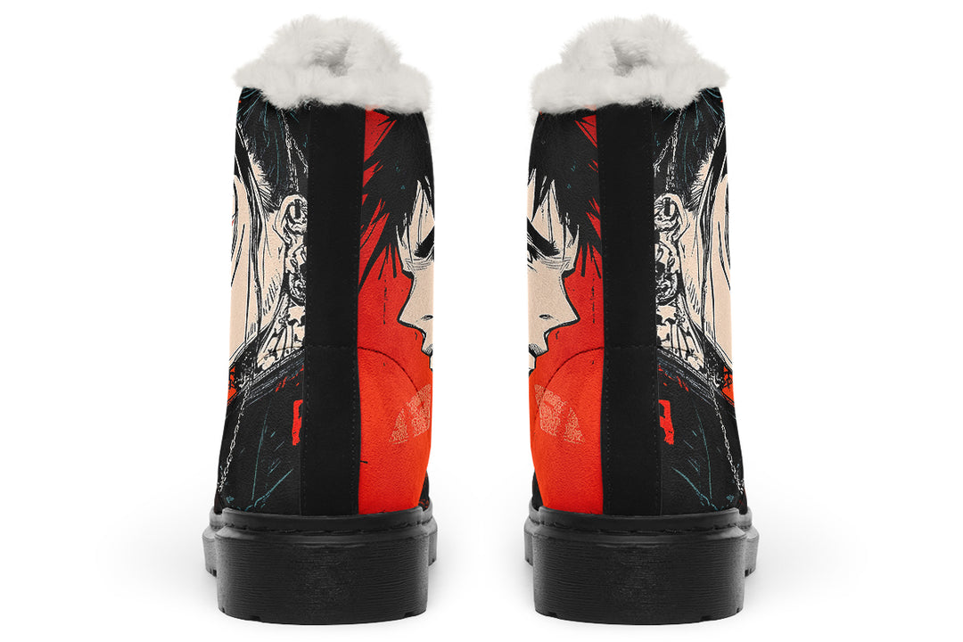 The Redline Winter Boots - Warm Micro-Suede Doc-Style Boots Lined with Vegan Wool