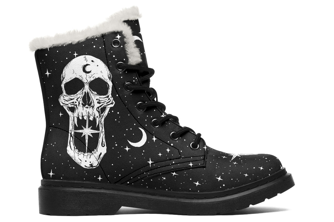 The Star Tarot Winter Boots - Warm Micro-Suede Doc-Style Boots Lined with Vegan Wool