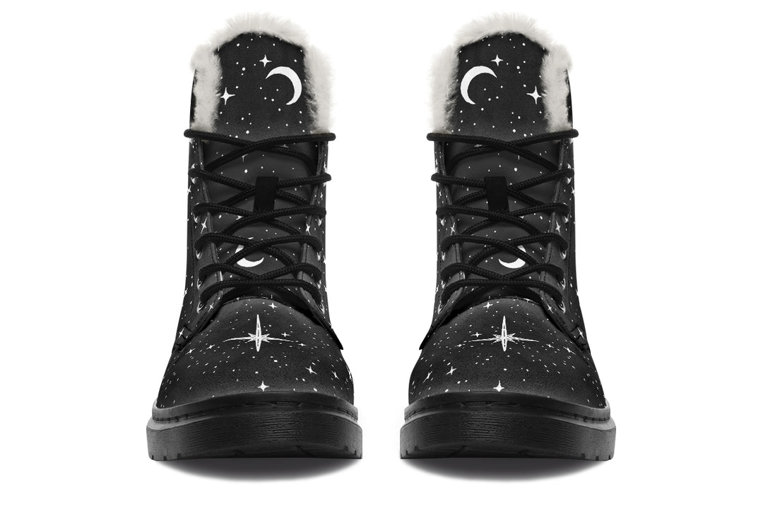 The Star Tarot Winter Boots - Warm Micro-Suede Doc-Style Boots Lined with Vegan Wool