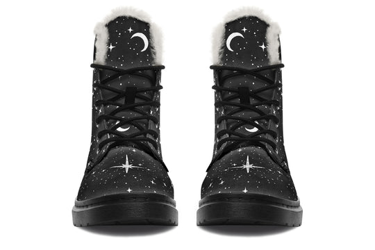 The Star Tarot Winter Boots - Warm Micro-Suede Doc-Style Boots Lined with Vegan Wool